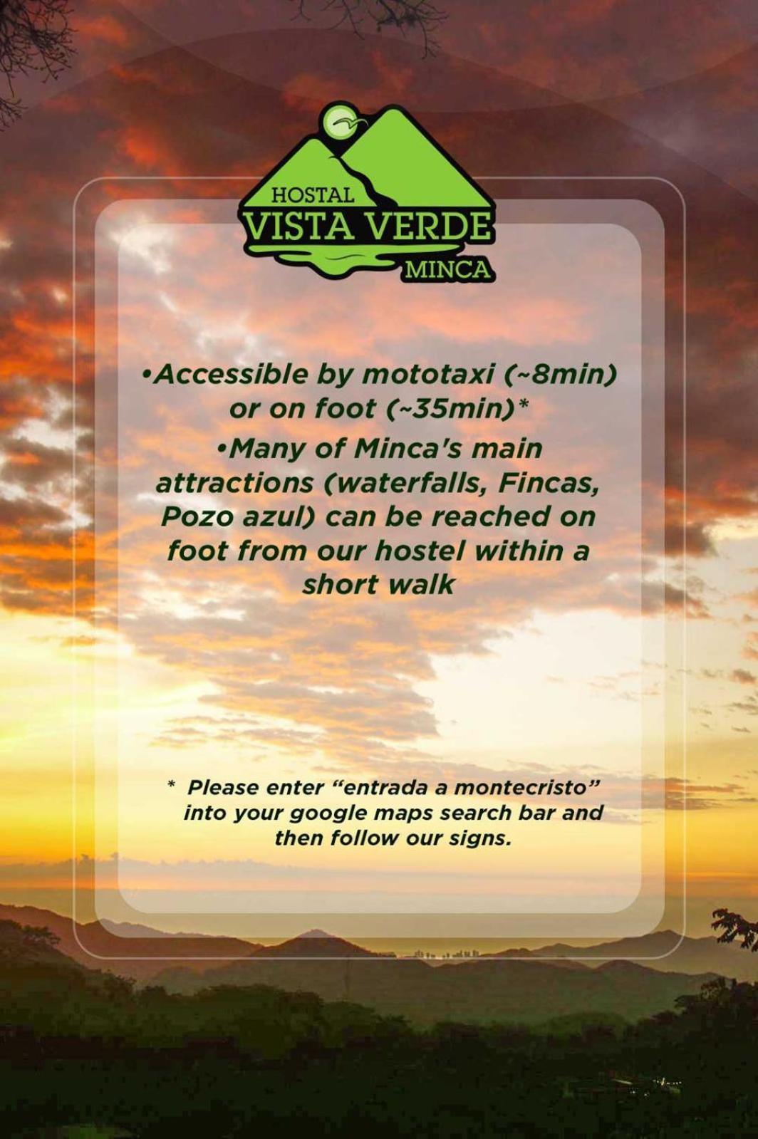 Hostal Vista Verde Мінка Екстер'єр фото